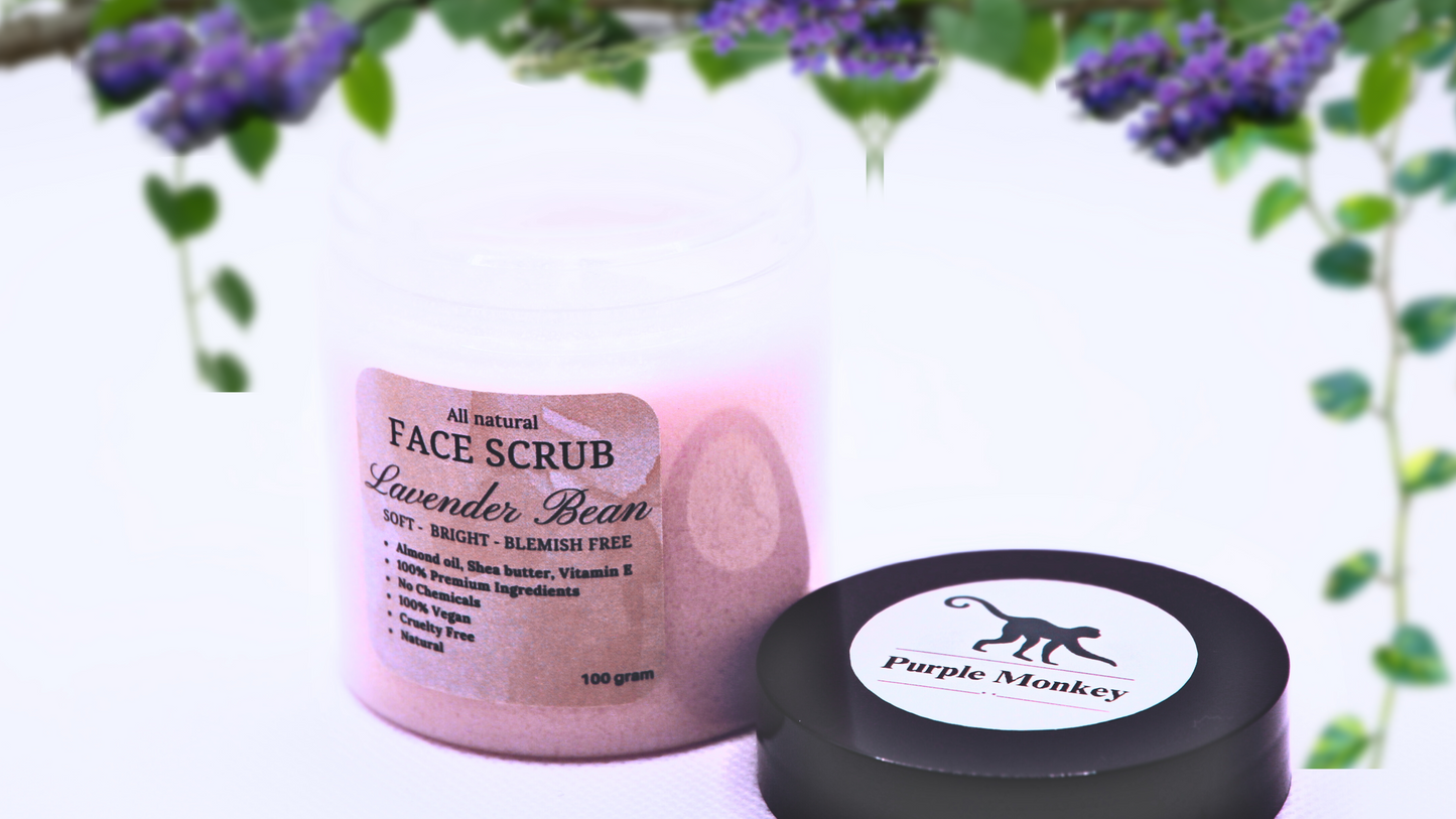 Natural sugar face scrub 100gr with almond oil, shea butter, vitamin E, lactic acid, mulberry extract