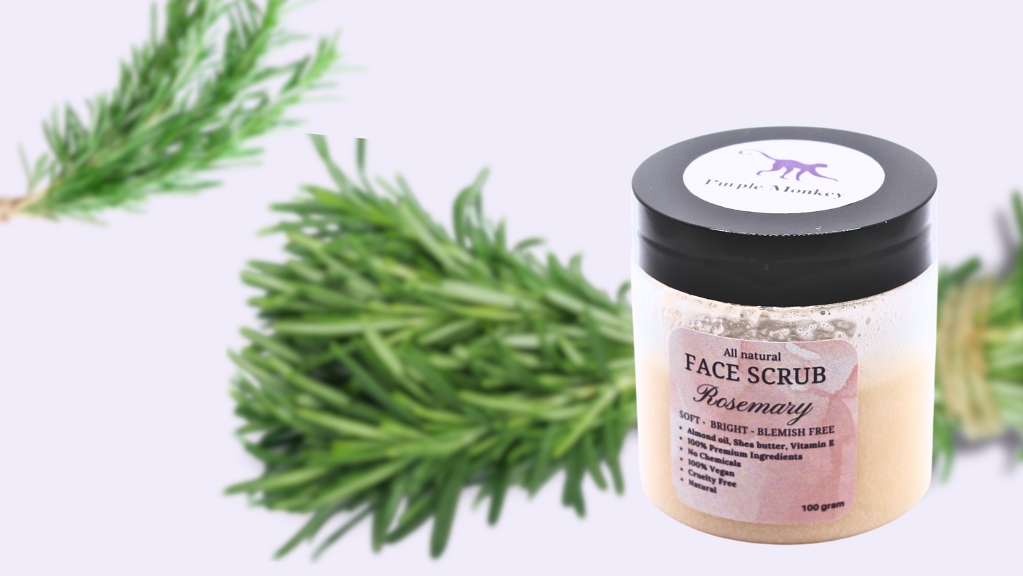 Natural sugar face scrub 100gr with almond oil, shea butter, vitamin E, lactic acid, mulberry extract