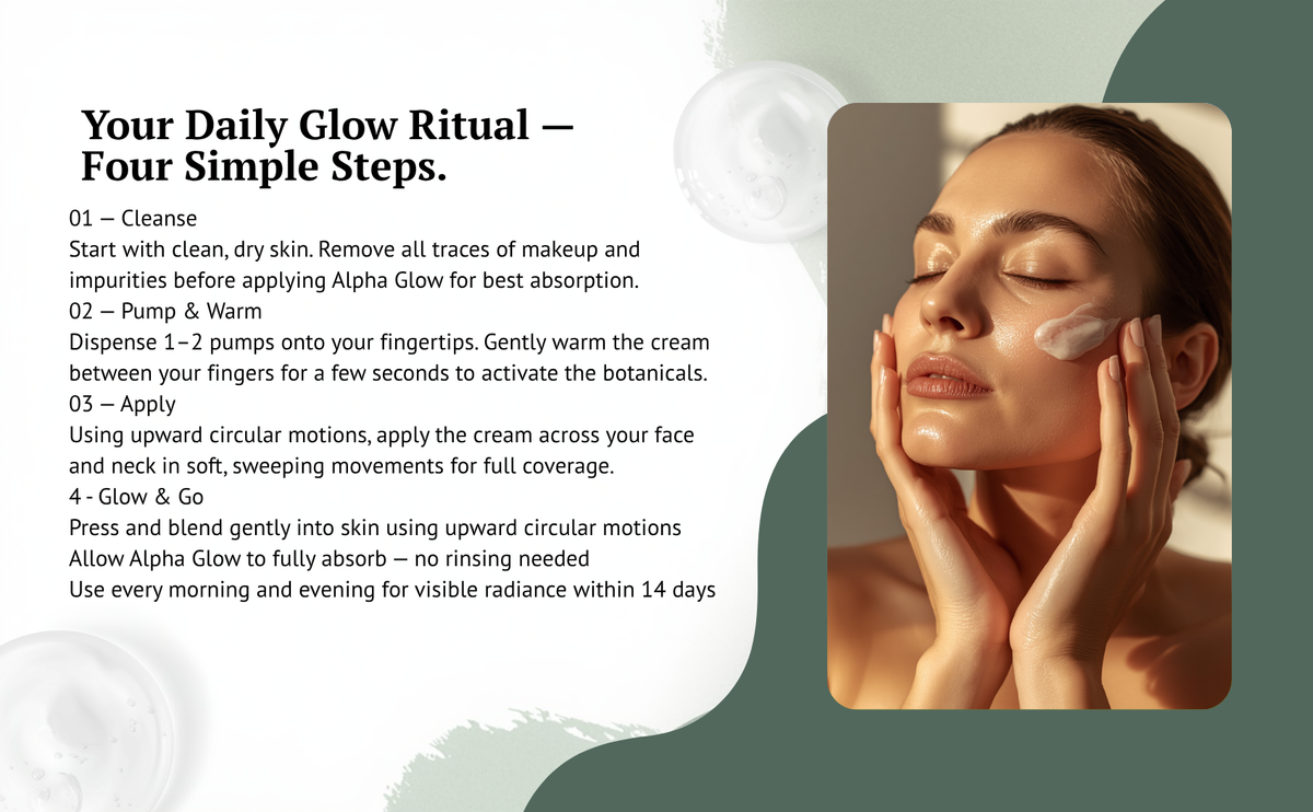 Alpha Glow brightening moisturizer for enhancing skin clarity and softness