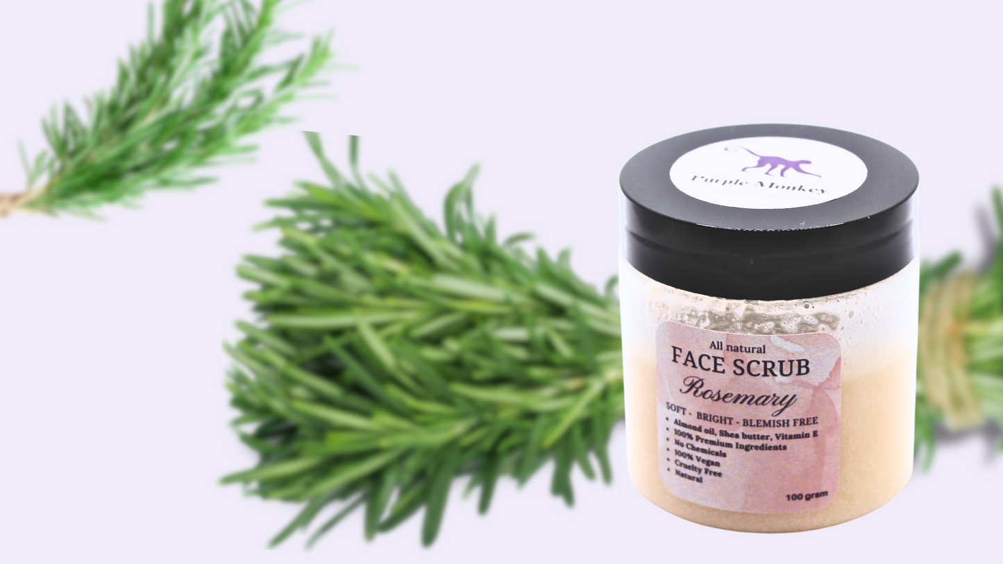 Image of herb rosemary and Rosemary face scrub