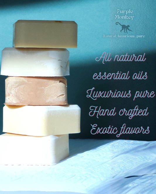 Purple Monkey Beauty all‑natural hydrating bar soap for soft, moisturized skin