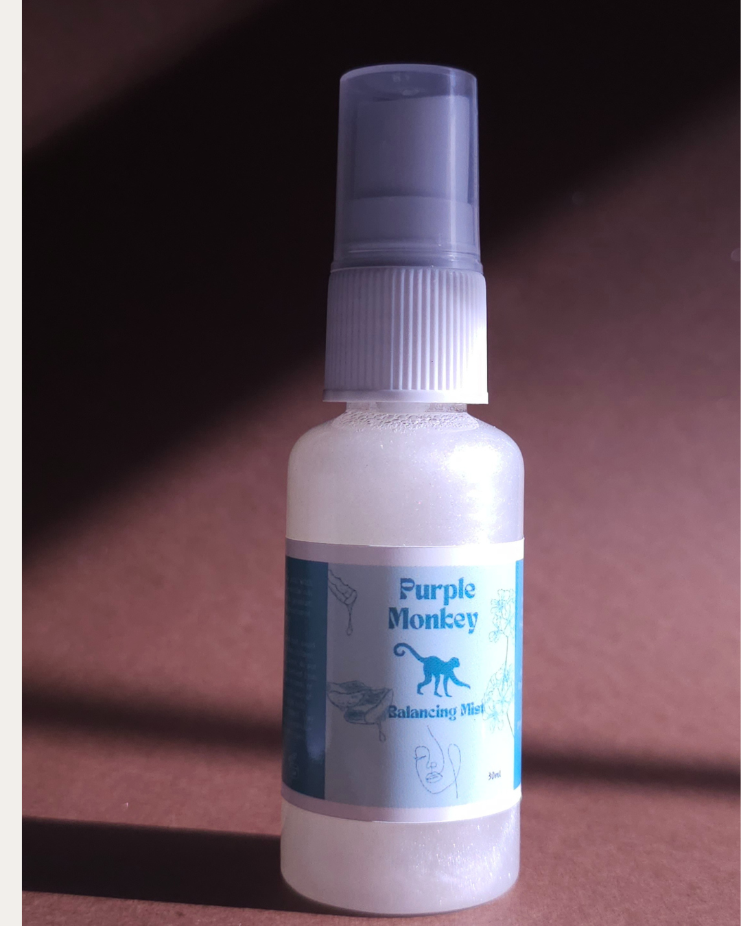 Purple Monkey Beauty Refreshing Aloe Mist for soothing and hydrating skin.